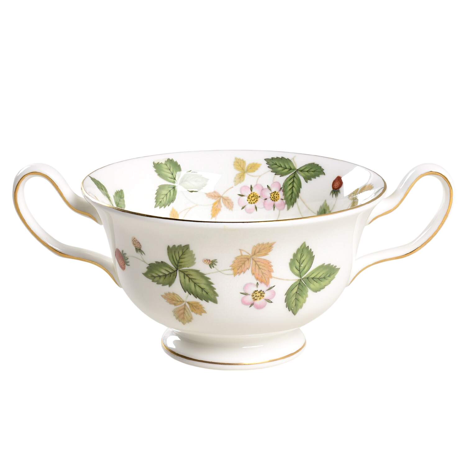 Wild Strawberry (Bone & Oven To Table) Footed Cream Soup Bowl by Wedgwood-1