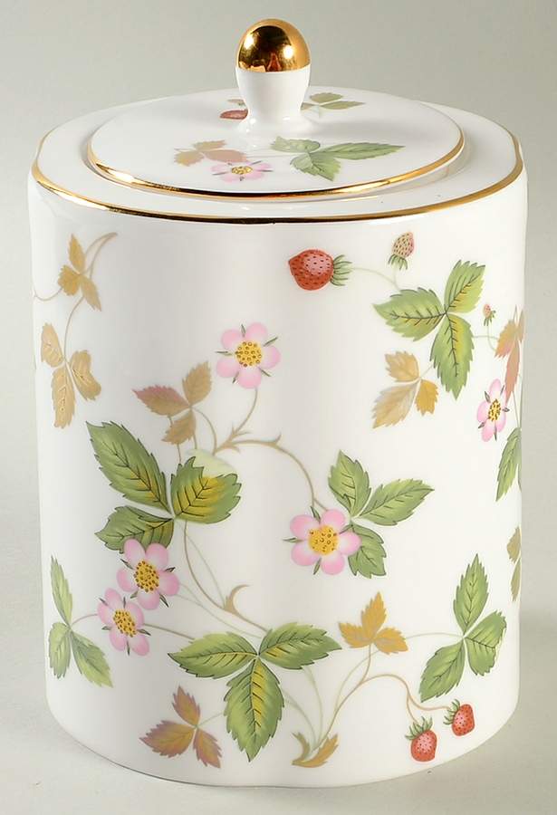 Wild Strawberry (Bone & Oven To Table) Tea Caddy & Lid by Wedgwood-1