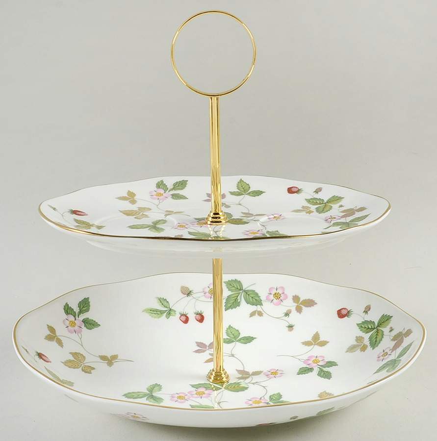 Wild Strawberry (Bone & Oven To Table) 2 Tiered Strawberry Basket (No Creamer or Sugar) by Wedgwood-1