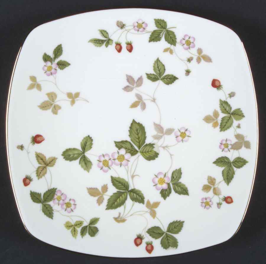 Wild Strawberry (Bone & Oven To Table) Square Coupe Salad Plate by Wedgwood-1