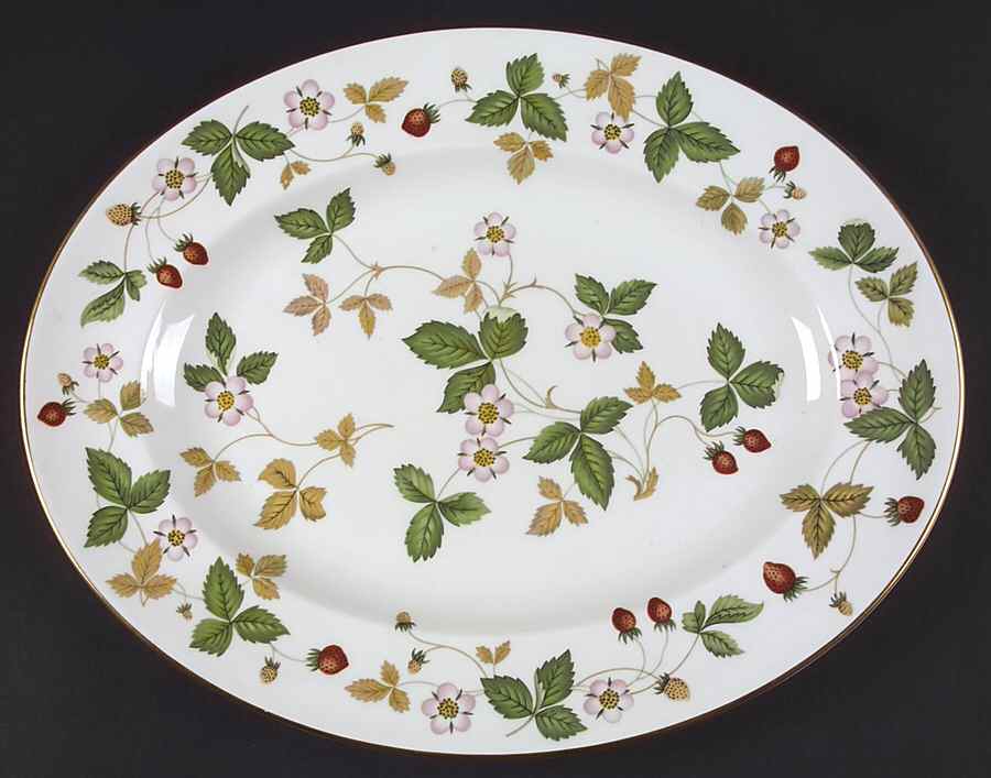 Wild Strawberry (Bone & Oven To Table) 13" Oval Serving Platter by Wedgwood-1