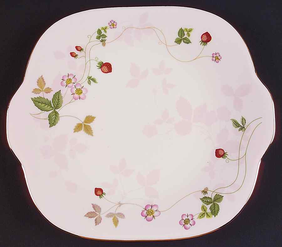 Wild Strawberry (Bone & Oven To Table) Square Handled Cake Plate by Wedgwood-1