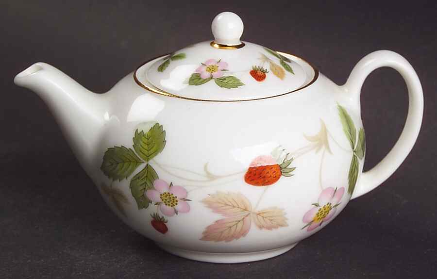 Wild Strawberry (Bone & Oven To Table) Miniature Teapot & Lid by Wedgwood-1