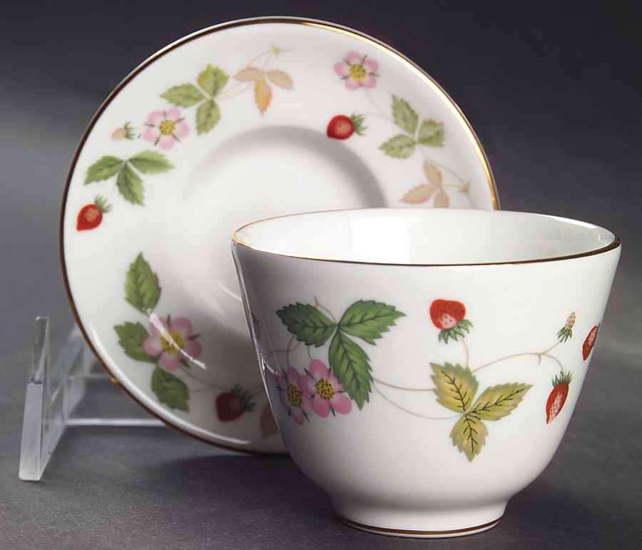 Wild Strawberry (Bone & Oven To Table) Asian Flat Cup & Saucer Set by Wedgwood-1