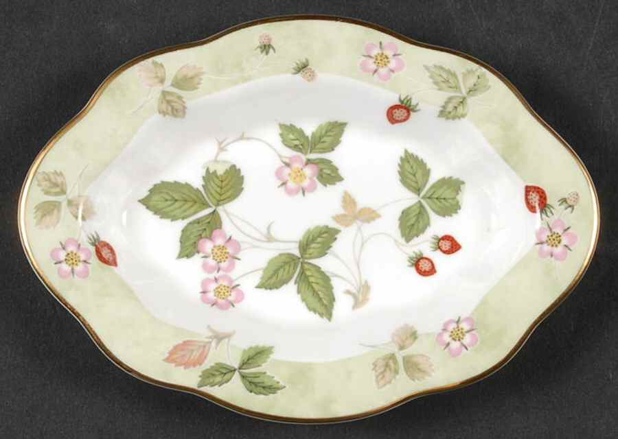 Wild Strawberry (Bone & Oven To Table) 5" Oval Tray by Wedgwood-1