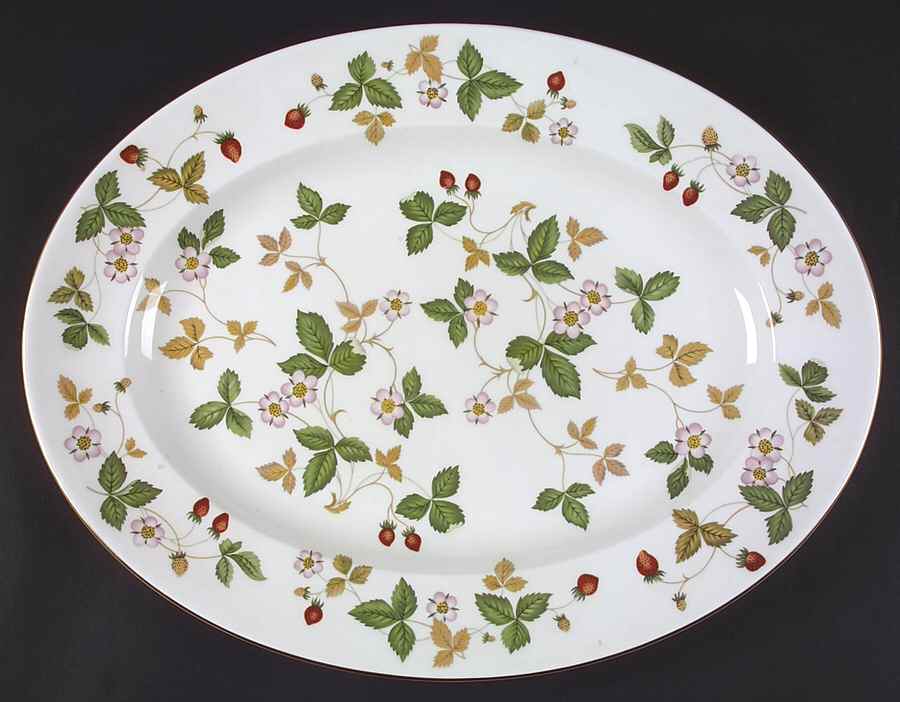 Wild Strawberry (Bone & Oven To Table) 17" Oval Serving Platter by Wedgwood-1