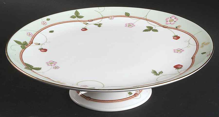 Wild Strawberry (Bone & Oven To Table) 10" Diameter Pedestal Cake Stand by Wedgwood-1