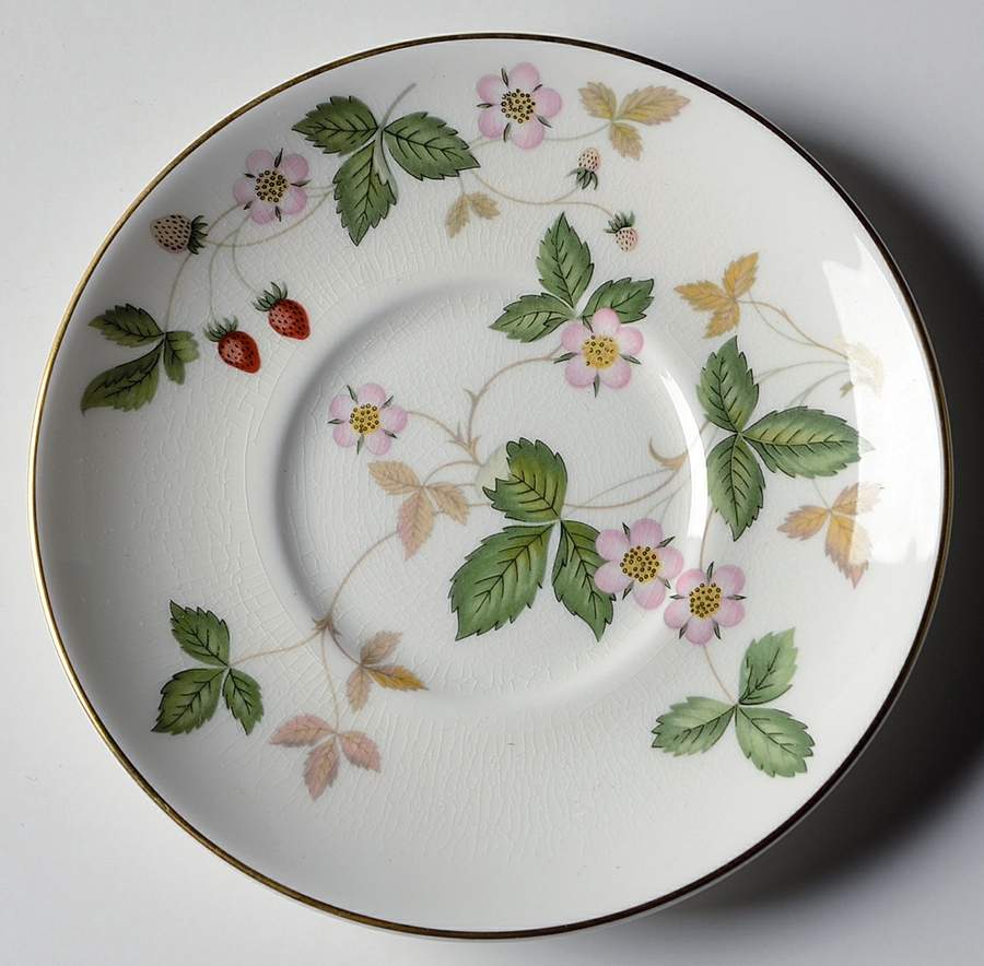 Wild Strawberry (Bone & Oven To Table) Saucer for Bond Shape Demitasse Cup by Wedgwood-1