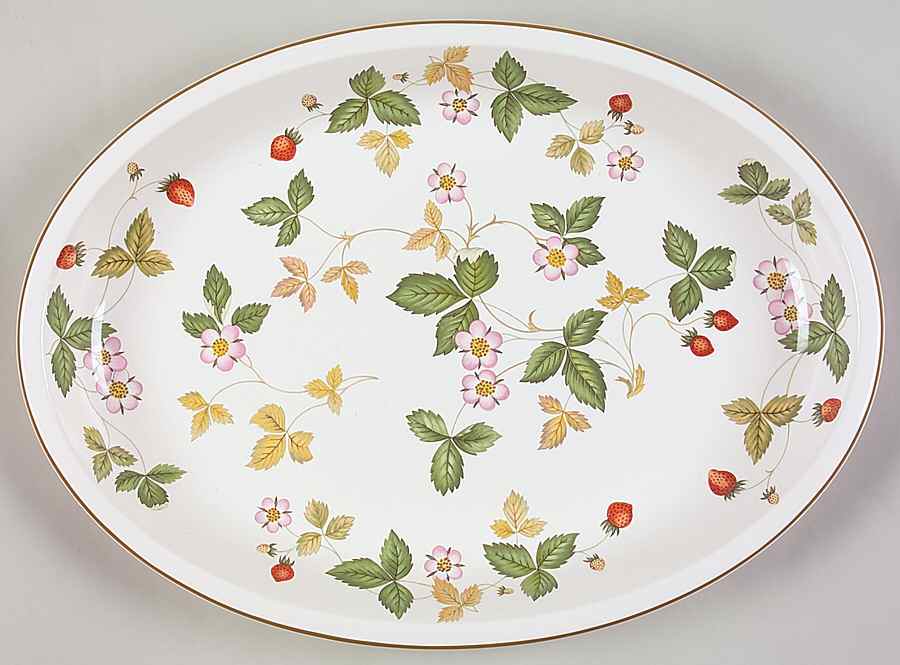 Wild Strawberry (Earthenware) 13" Oval Serving Platter by Wedgwood-1