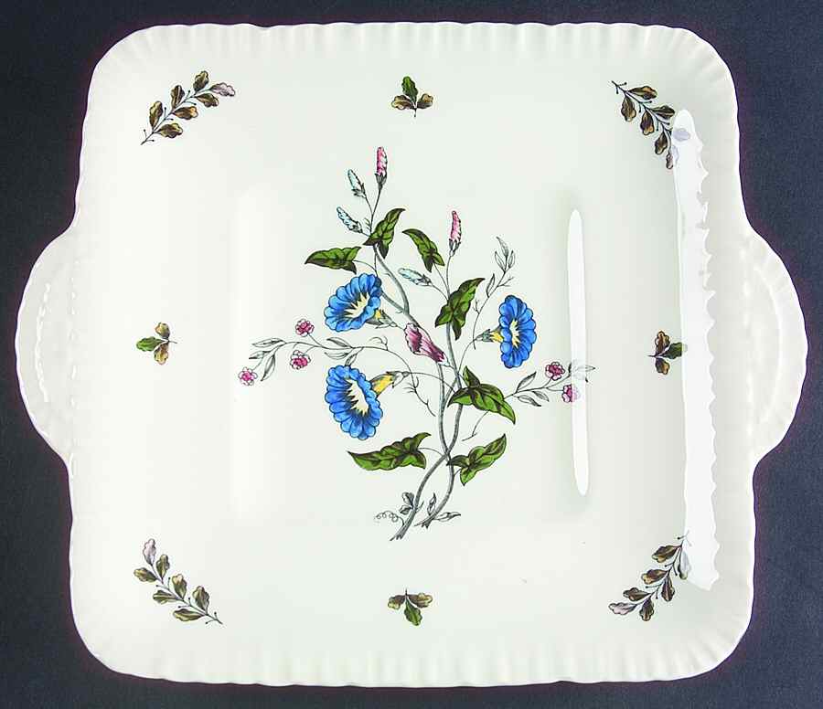Williamsburg Wild Flowers Square Handled Cake Plate by Wedgwood-1