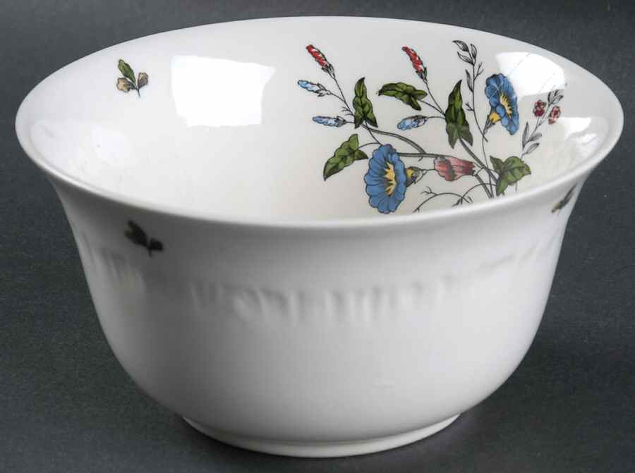 Williamsburg Wild Flowers Cranberry Bowl by Wedgwood-1