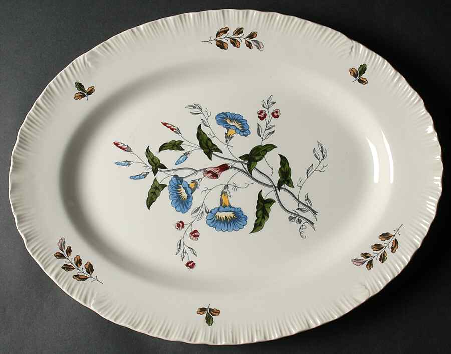 Williamsburg Wild Flowers 16" Oval Serving Platter by Wedgwood-1
