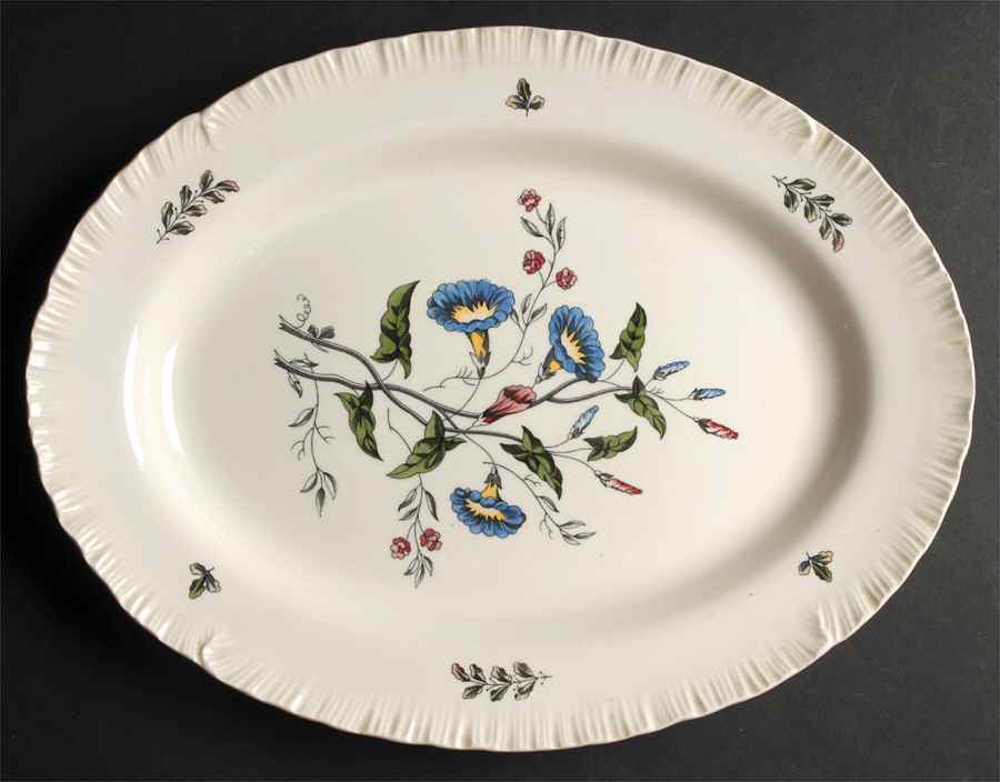 Williamsburg Wild Flowers 14" Oval Serving Platter by Wedgwood-1