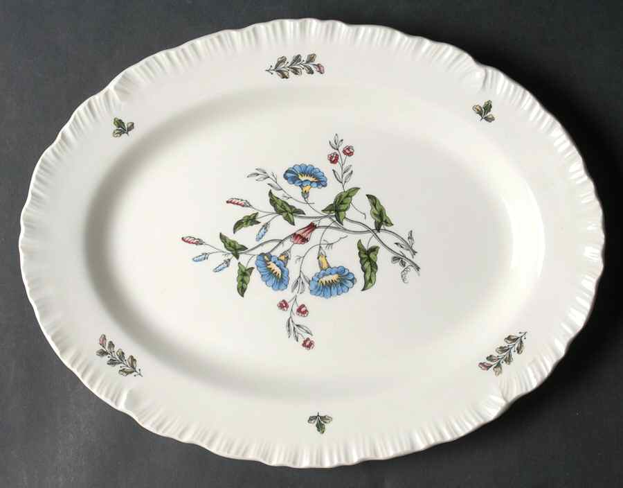 Williamsburg Wild Flowers 11" Oval Serving Platter by Wedgwood-1