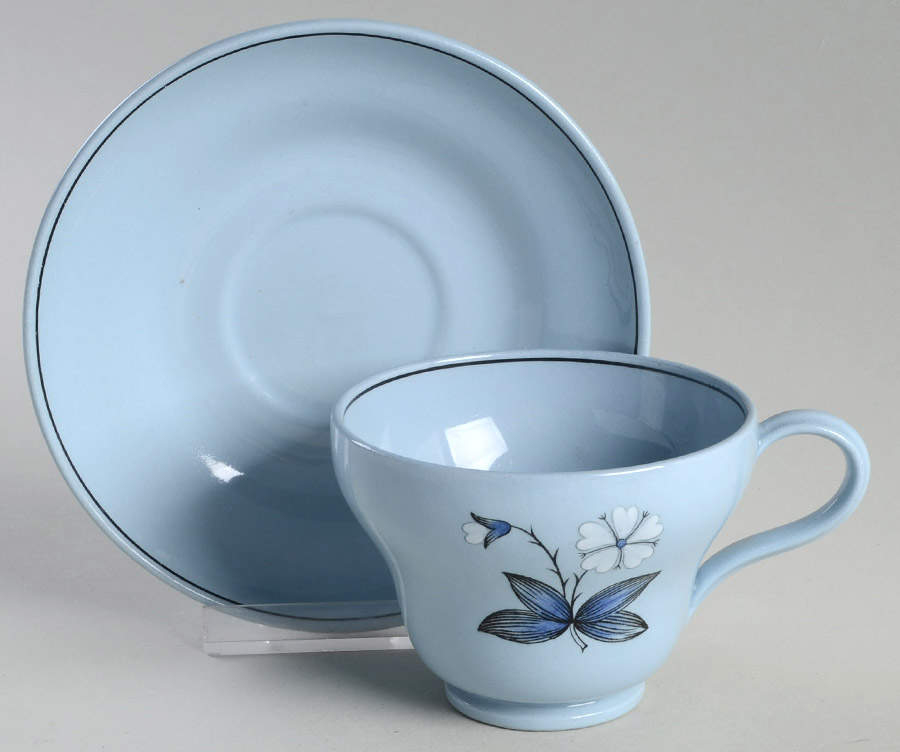 Woodland Black Footed Cup & Saucer Set by Wedgwood-1