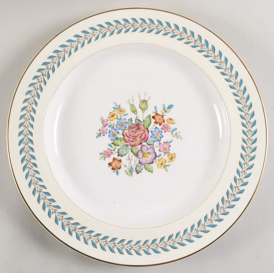 Woodstock (Gold Trim) 13" Chop Plate (Round Platter) by Wedgwood-1
