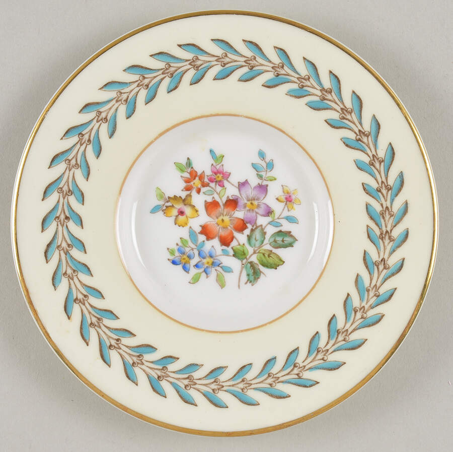 Woodstock (Gold Trim) Saucer for Bond Shape Demitasse Cup by Wedgwood-1