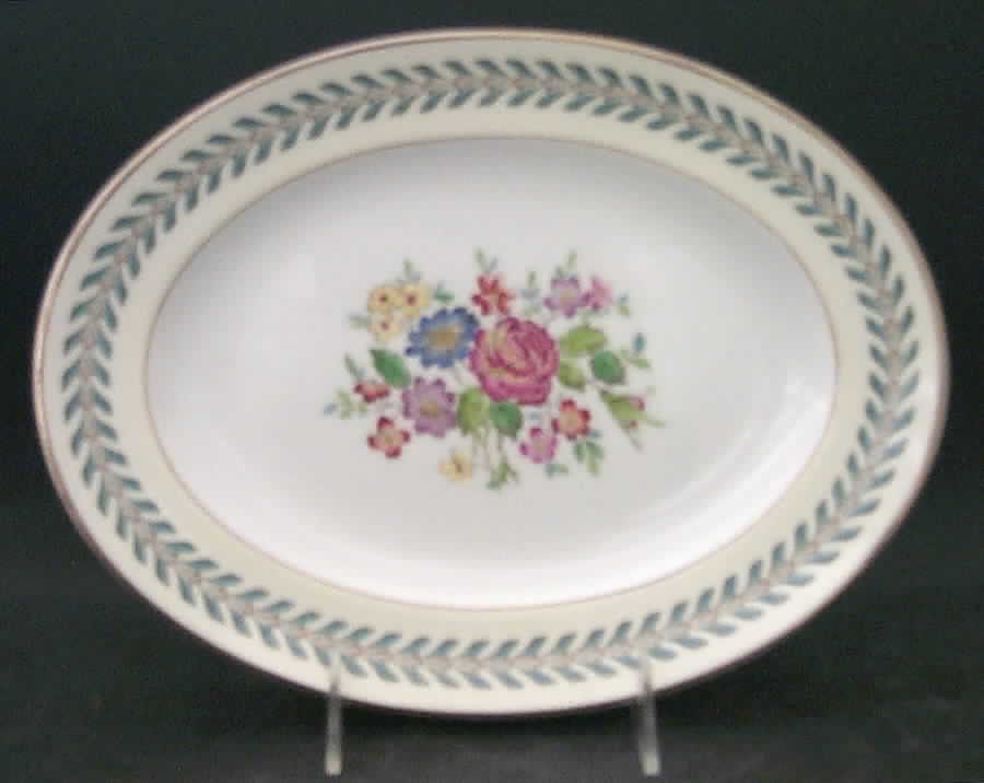 Woodstock (Gold Trim) 11" Oval Serving Platter by Wedgwood-1
