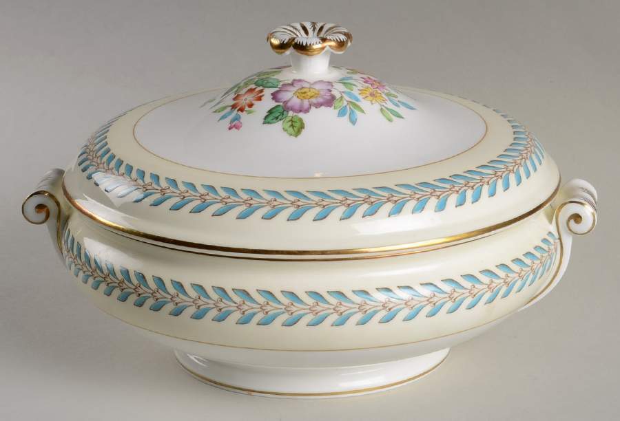 Woodstock (Gold Trim) Round Covered Vegetable by Wedgwood-1