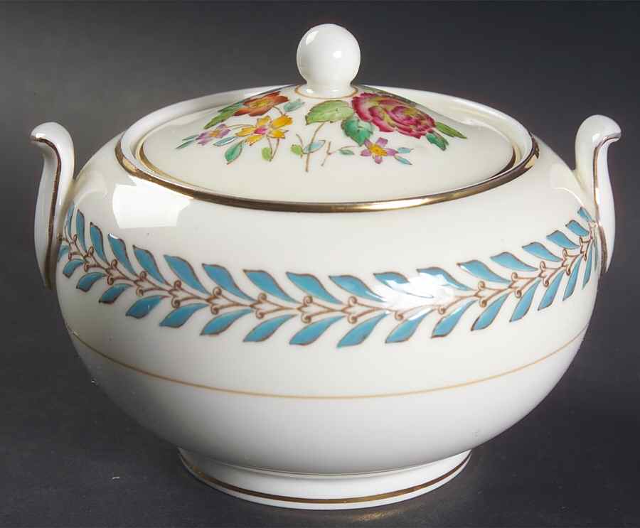 Woodstock (Gold Trim) 146 Shape Sugar Bowl & Lid by Wedgwood-1