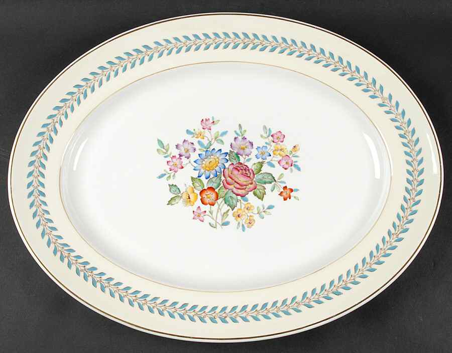 Woodstock (Gold Trim) 17" Oval Serving Platter by Wedgwood-1