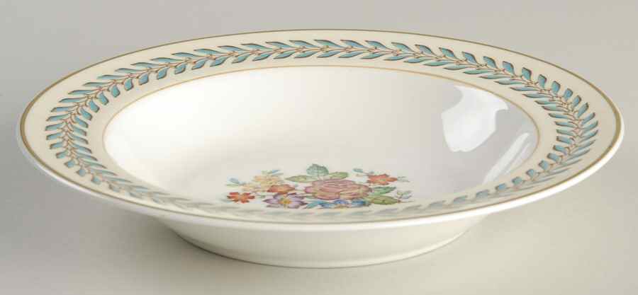 Woodstock (Gold Trim) Rim Soup Bowl by Wedgwood-1