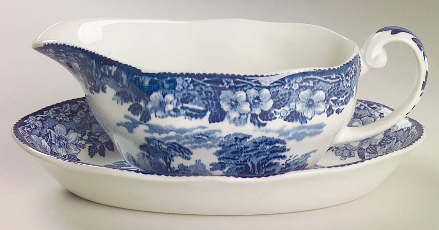 Woodland Gravy Boat & Underplate/Relish by Wedgwood-1