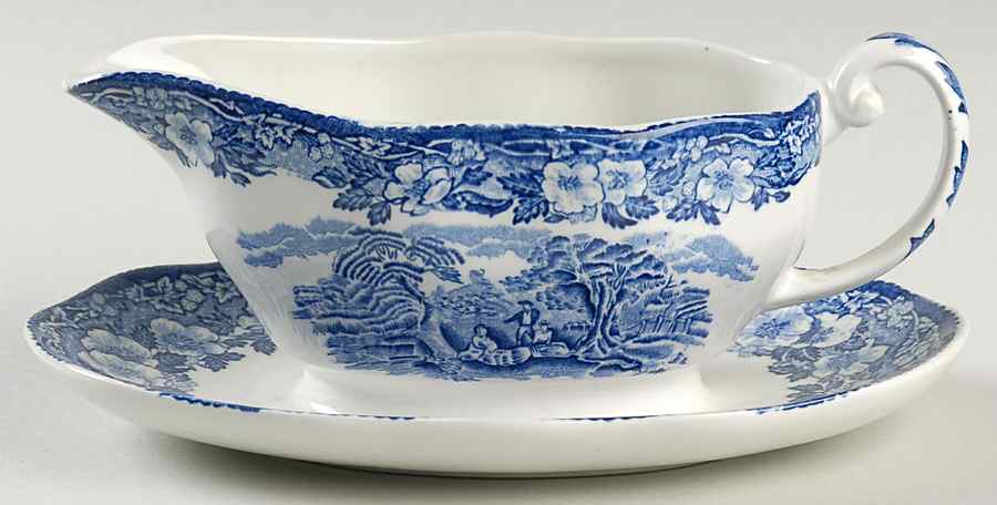 Woodland Gravy Boat with Attached Underplate by Wedgwood-1
