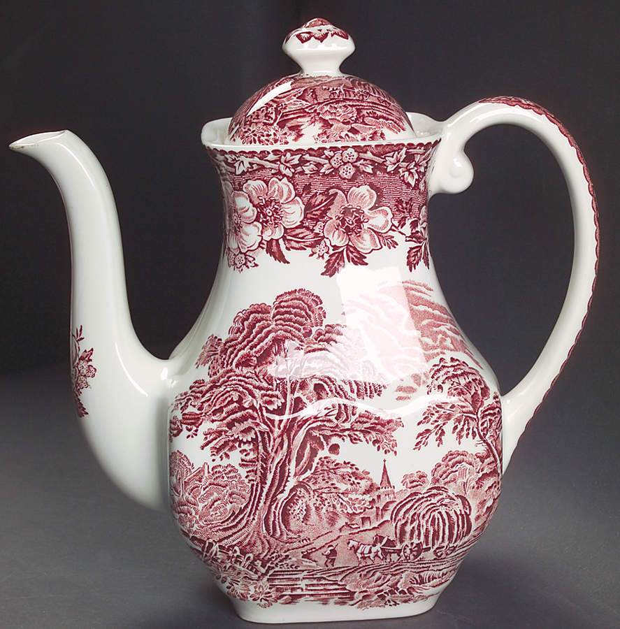 Woodland Pink (Unicorn Backstamp) Coffee Pot & Lid by Wedgwood-1