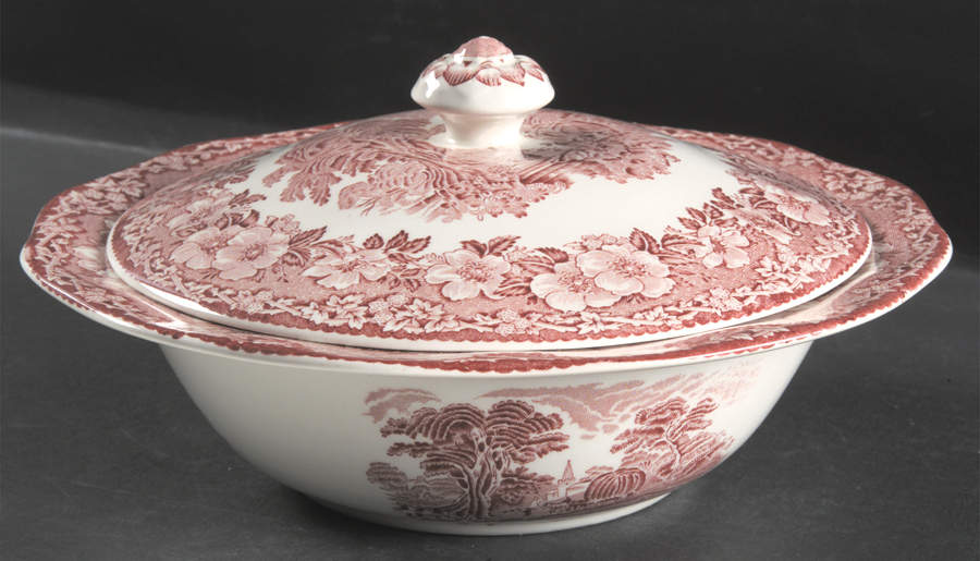 Woodland Pink (Unicorn Backstamp) Round Covered Vegetable by Wedgwood-1
