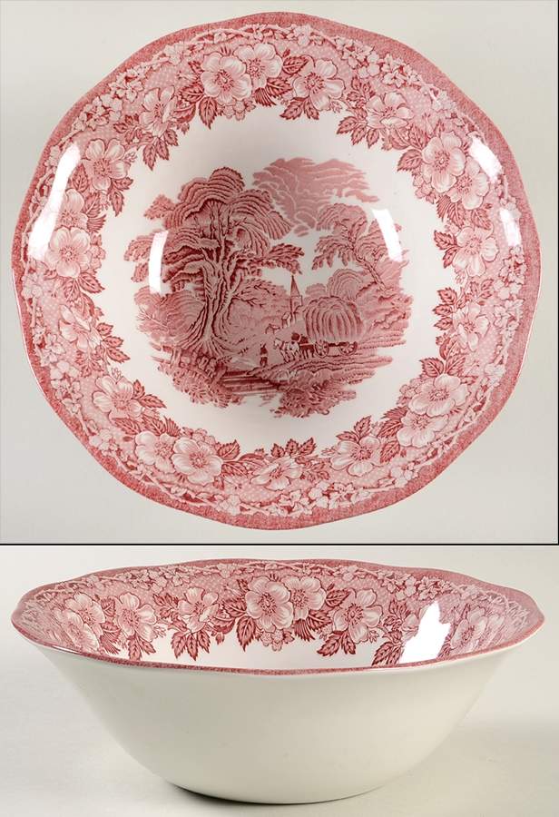 Woodland Pink (Unicorn Backstamp) 8" Round Vegetable Bowl by Wedgwood-1
