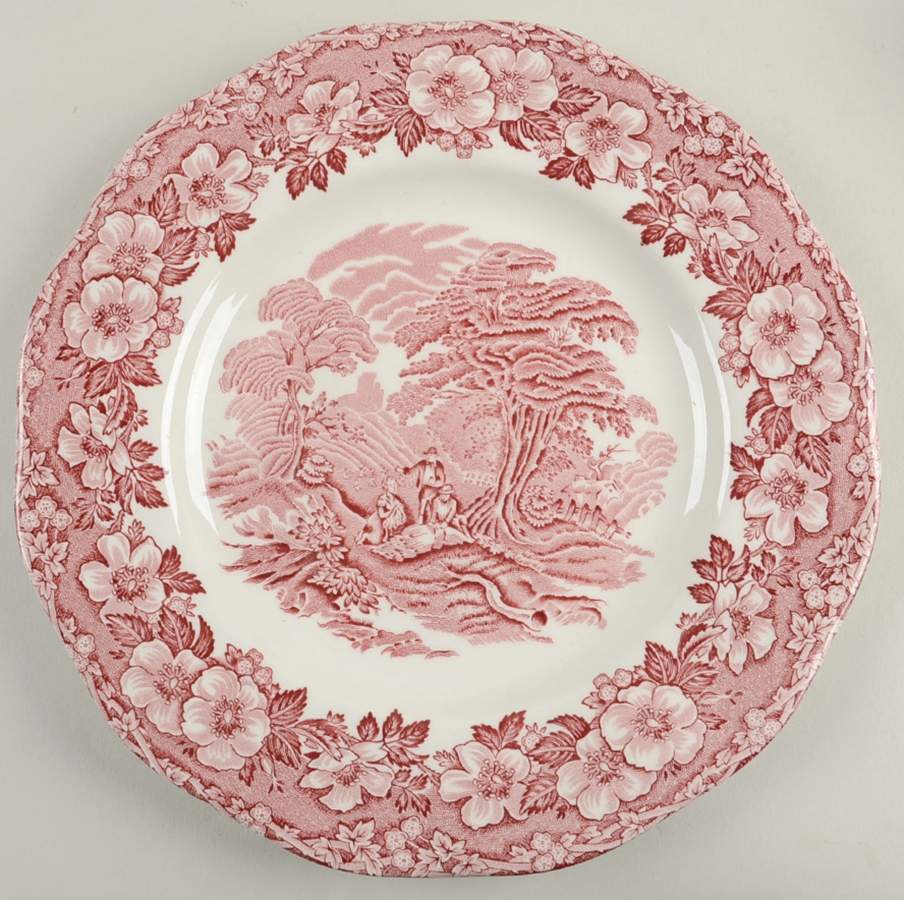 Woodland Pink (Unicorn Backstamp) Luncheon Plate by Wedgwood-1