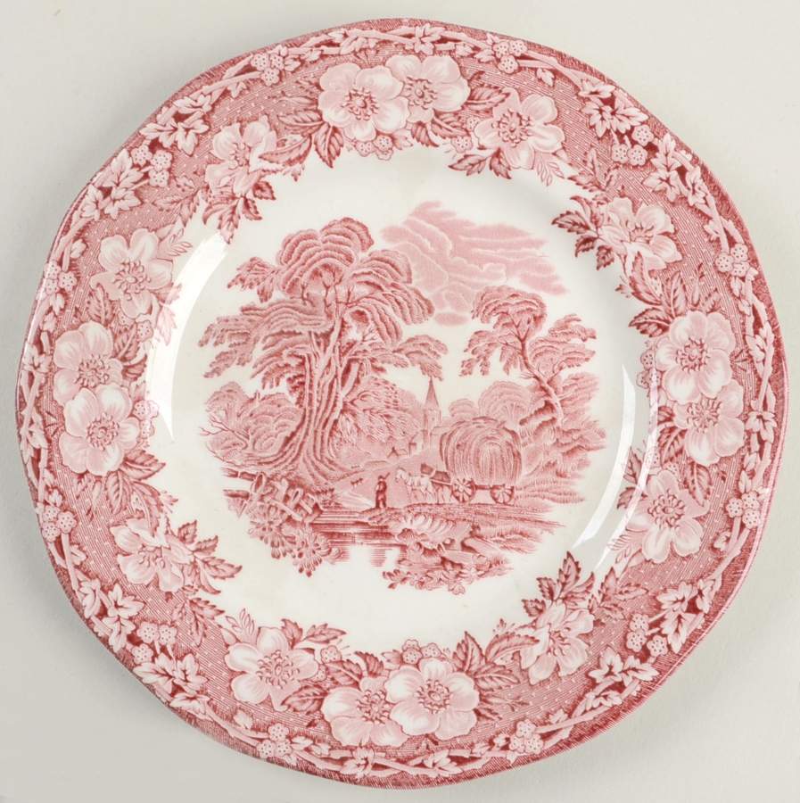 Woodland Pink (Unicorn Backstamp) Dessert/Pie Plate by Wedgwood-1
