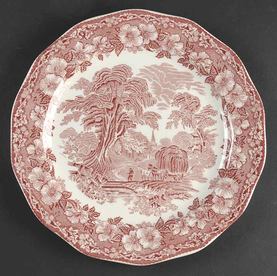 Woodland Pink (Unicorn Backstamp) 12" Chop Plate (Round Platter) by Wedgwood-1