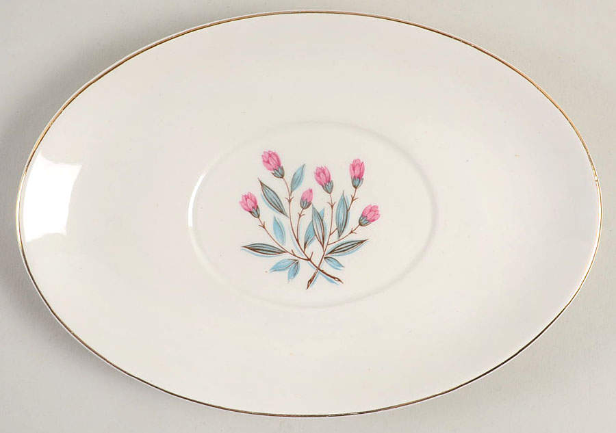 Pink Hope (Gold  Trim) Underplate for Gravy Boat by Wedgwood-1