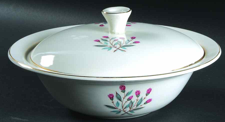 Pink Hope (Gold  Trim) Round Covered Vegetable by Wedgwood-1