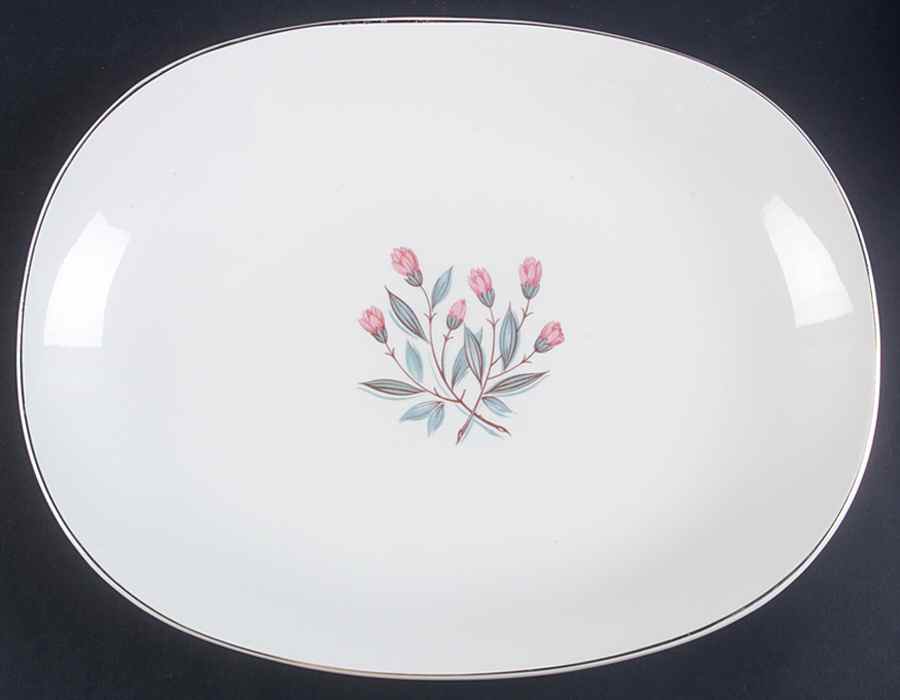 Pink Hope (Gold  Trim) 12" Oval Serving Platter by Wedgwood-1