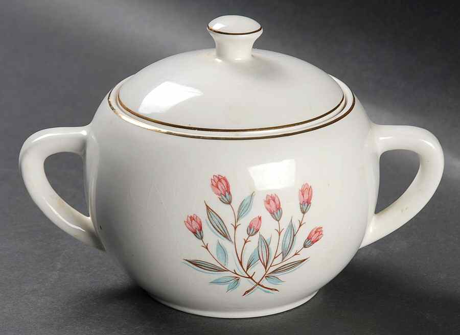 Pink Hope (Gold  Trim) Sugar Bowl & Lid by Wedgwood-1