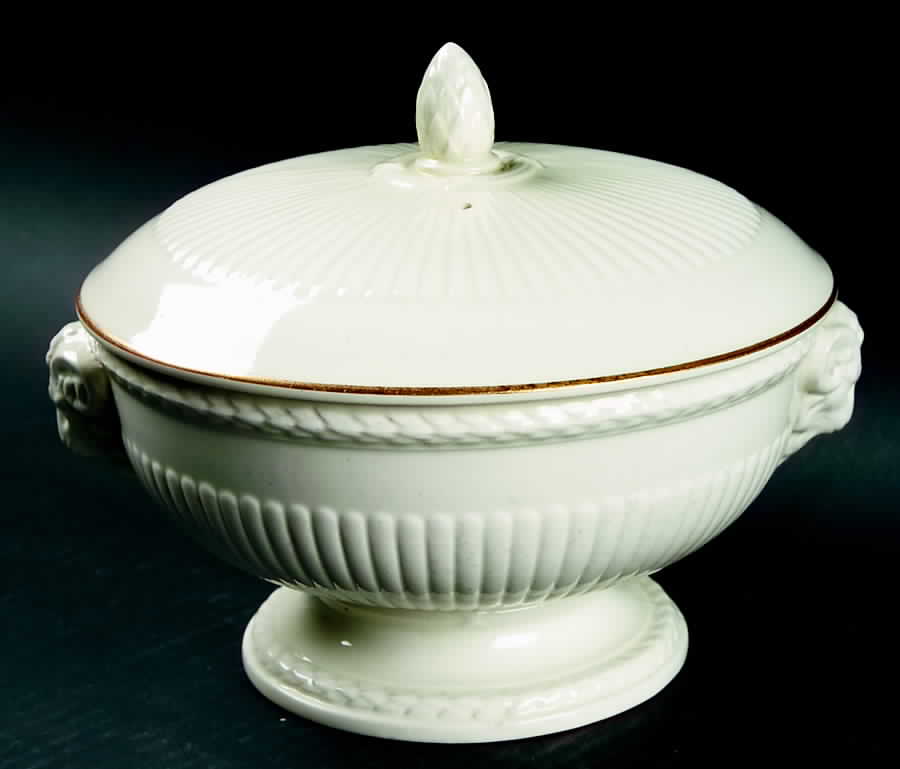 Edme (Gold Trim) Small Round Covered Vegetable by Wedgwood-1