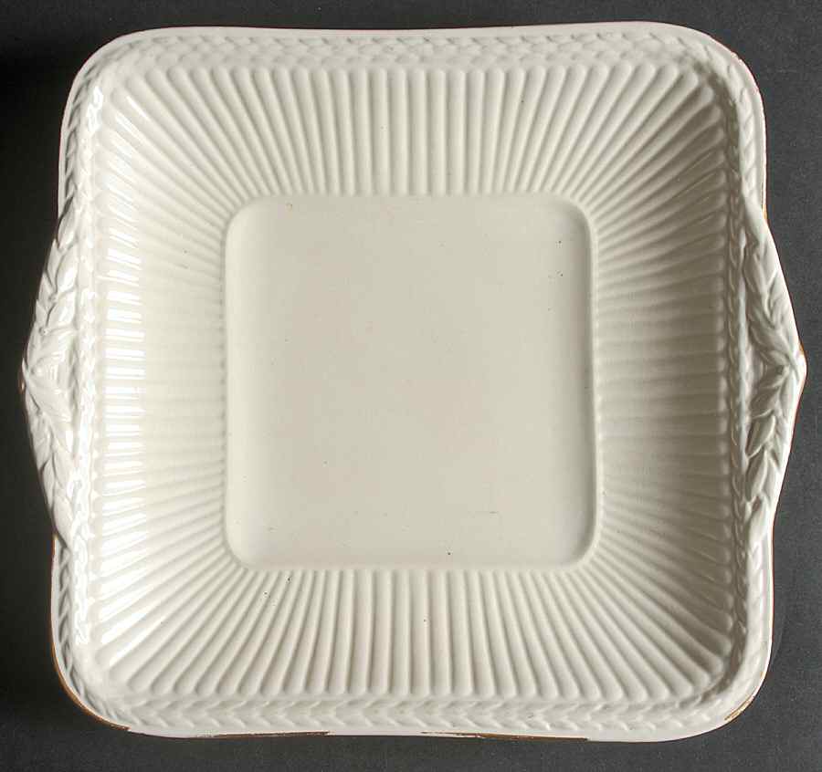 Edme (Gold Trim) Square Handled Cake Plate by Wedgwood-1