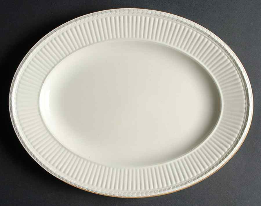 Edme (Gold Trim) 11" Oval Serving Platter by Wedgwood-1