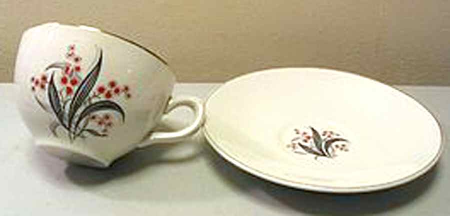 WW4 Flat Cup & Saucer Set by Wedgwood-1