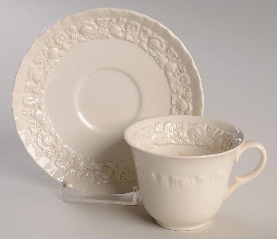 Rose Flat Demitasse Cup & Saucer Set by Wedgwood-1