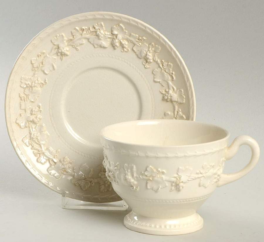 WW73 Footed Cup & Saucer Set by Wedgwood-1