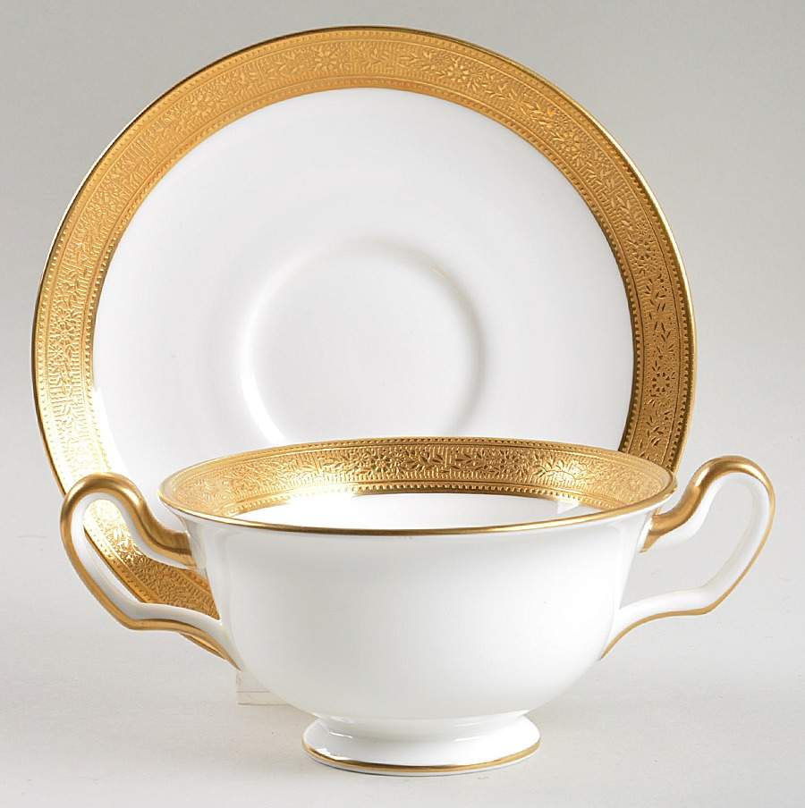 X6849 Footed Cream Soup Bowl & Saucer Set by Wedgwood-1