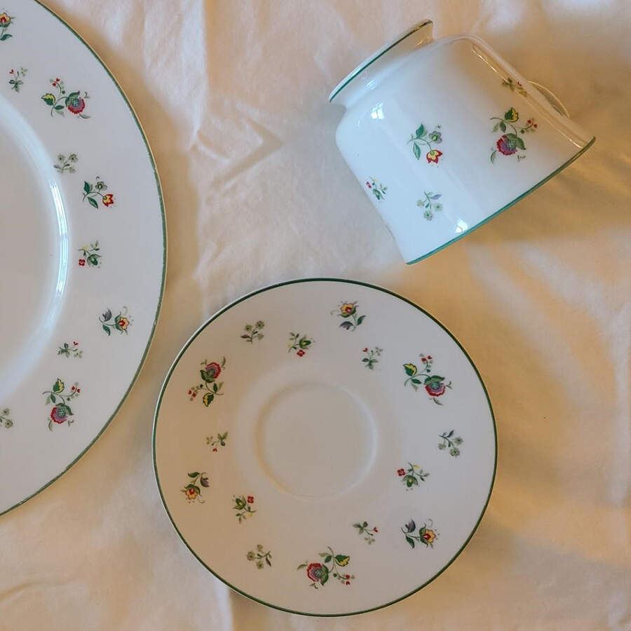 April Flowers Footed Cup & Saucer Set by Wyndham-1