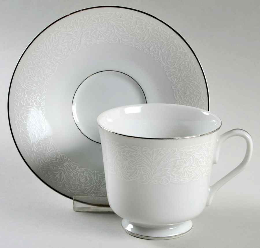 Bridal Lace Footed Cup & Saucer Set by Wyndham-1