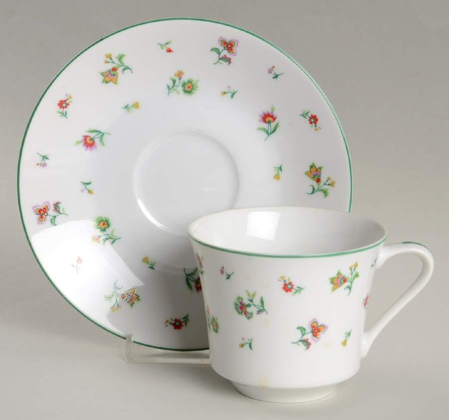 Caroline Footed Cup & Saucer Set by Wyndham-1
