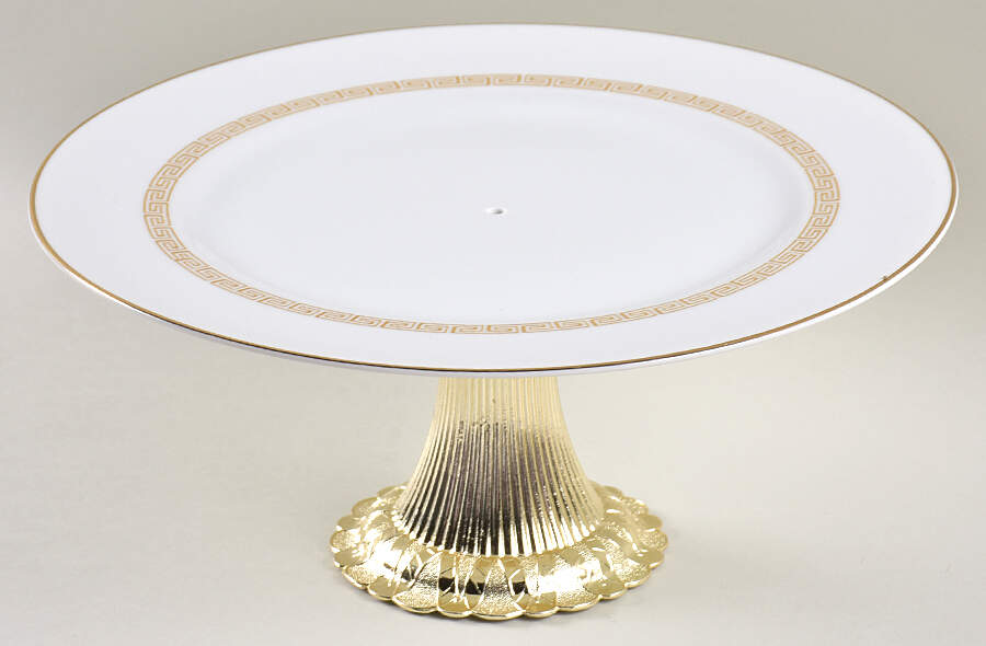 Doric Cake Stand with 4"-5" Metal Pedestal  Hc by Wyndham-1