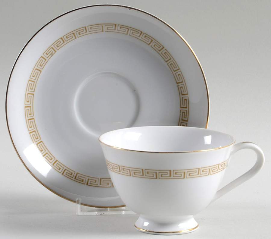 Doric Footed Cup & Saucer Set by Wyndham-1